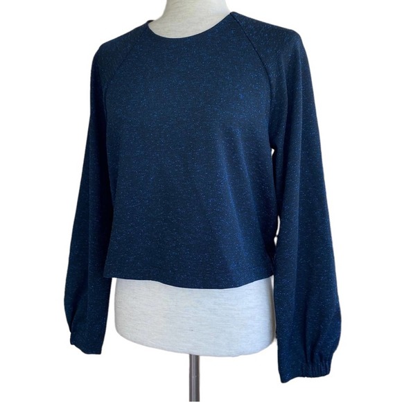 ⭐️ SOLD ⭐️ TIBI Pullover Sweater Jacket Navy Marble Size Small Cropped - Picture 2 of 7